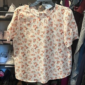 Papermoon Floral Print Blouse - Cream and Red